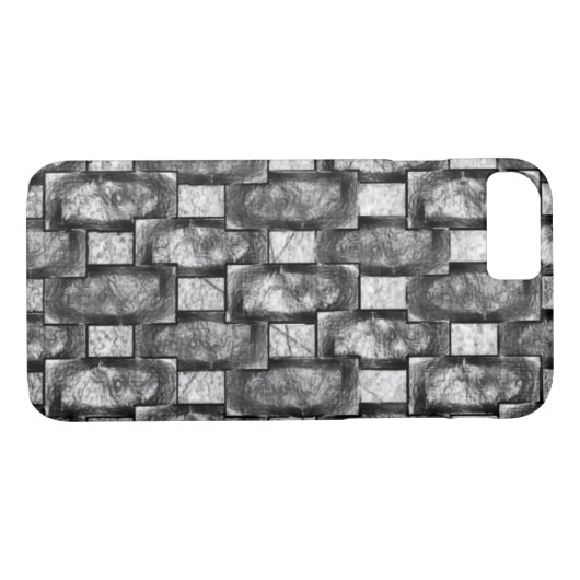 Graue rechteckige Teller, geschnitzt und gefärbt Case-Mate iPhone Hülle (Rückseite (Horizontal))