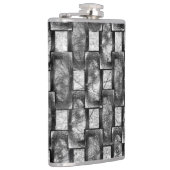 Graue rechteckige Teller, geschnitzt und gefärbt Flachmann (Rechts)