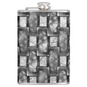 Graue rechteckige Teller, geschnitzt und gefärbt Flachmann (Vorderseite)