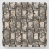 Graue rechteckige Teller, geschnitzt und gefärbt Steinuntersetzer (Vorderseite)