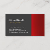 Graue Red Gold Color Writing Script Business Card Visitenkarte (Rückseite)