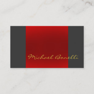 Graue Red Gold Color Writing Script Business Card Visitenkarte