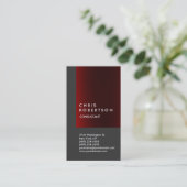 Graue Red Stripe Consultant-Visitenkarte Visitenkarte (Stehend Vorderseite)