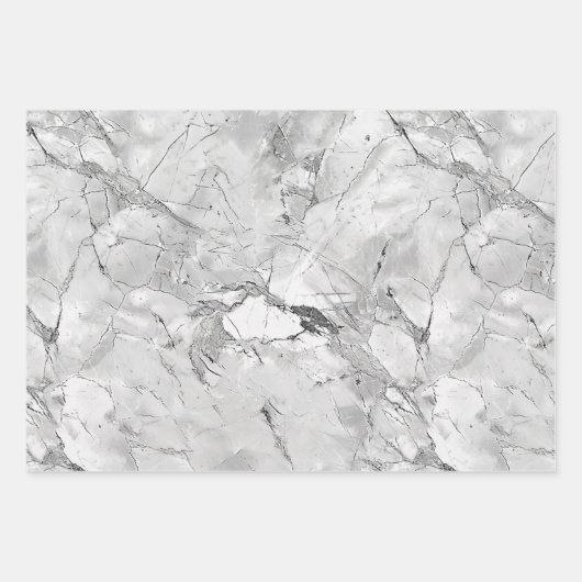Graue "Regal Stone Vein" Marmortextur Wrapping Pa Geschenkpapier Set (Vorderseite 2)