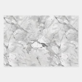 Graue "Regal Stone Vein" Marmortextur Wrapping Pa Geschenkpapier Set (Vorderseite)