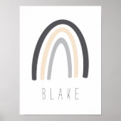 Graue Regenbogenbezeichnung Kinderzimmer Decor Pos Poster (Vorne)