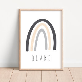 Graue Regenbogenbezeichnung Kinderzimmer Decor Pos Poster