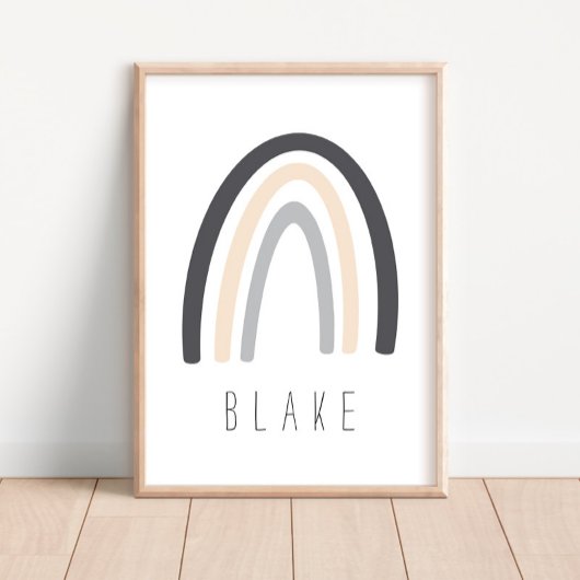 Graue Regenbogenbezeichnung Kinderzimmer Decor Pos Poster