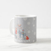 Graue Rentiere skandinavische Schneeflocke Tier Kaffeetasse (Vorderseite Links)