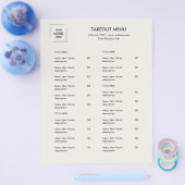 Graue Restaurant-Logo-Abholmenü-Flugblatt-Design Flyer (Einzeln)