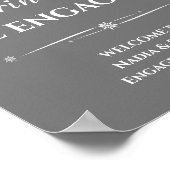 Graue Retro-Essenstrunk Verlobte Verlobung Poster (Ecke)