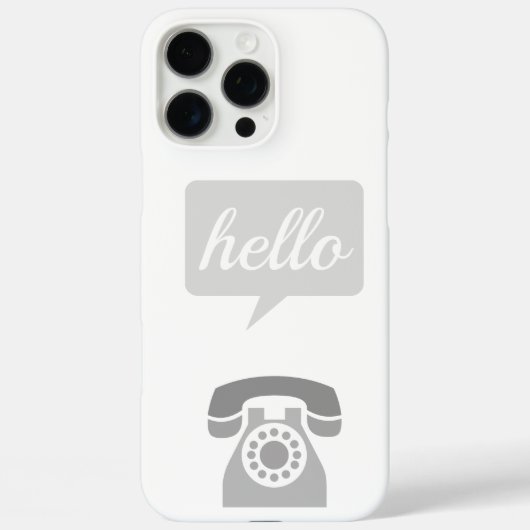 Graue Retro-Telefon Hallo Case-Mate iPhone Hülle (Rückseite)