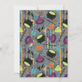 Graue Retro Witchy Halloween Einladung (Rückseite)