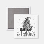 Graue Ribbon Asthma Awareness Warrior Butterfly Magnet (Vorderseite/Rückseite)