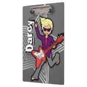 Graue Rockstar-Gitarre Blonde-Name-Zwischenablage Klemmbrett (Links)