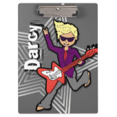 Graue Rockstar-Gitarre Blonde-Name-Zwischenablage Klemmbrett (Vorderseite)