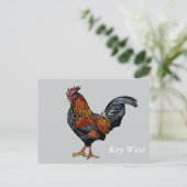 Graue Rooster Key West Post Card Postkarte (Stehend Vorderseite)