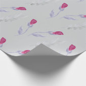 Graue rosa Blumen Geschenkpapier (Ecke)
