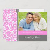 Graue rosa einladung (Vorne/Hinten)