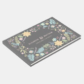 Graue Rosa Moderne Blumenhochzeit Gästebuch (Ecke)