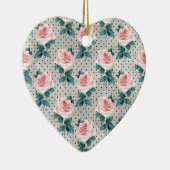 Graue Rosa Rosen Blumennoten Keramik Ornament (Rechts)