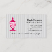 Graue rosa Süßigkeits-Buffet-Nachtisch-Tabellen Visitenkarte (Rückseite)