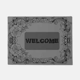 Graue Rose Doormat Fußmatte