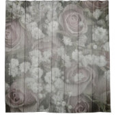 Graue Rose Duschvorhang (Vorderseite)