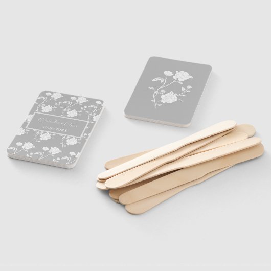 Graue Rose Gastgeschenk Hochzeit Handfan Fächer (Non-assembled)