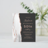 Graue Rose Gold Agate 50. Geburtstag (Stehend Vorderseite)