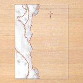 Graue Rose Gold Agate Pink Erste Heilige Kommune Acryleinladungen (Vorderseite)