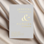 Graue Rose Gold Ampersand Save the Date Hochzeit Folieneinladung