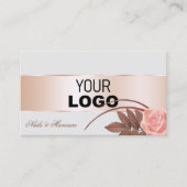Graue Rose Gold-Dekoration und Niedliche Blume mit Visitenkarte (Vorderseite)
