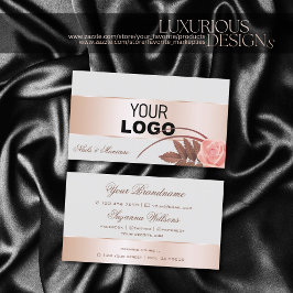 Graue Rose Gold-Dekoration und Niedliche Blume mit Visitenkarte