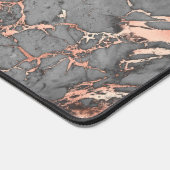 Graue Rose Gold-Marmor und Monogramm Schreibtischunterlage (Ecke)