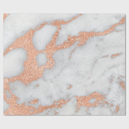 Graue Rose Gold Shiny Copper Lux Geschenkpapier (Flach)