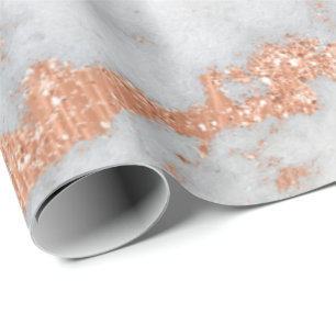 Graue Rose Gold Shiny Copper Lux Geschenkpapier