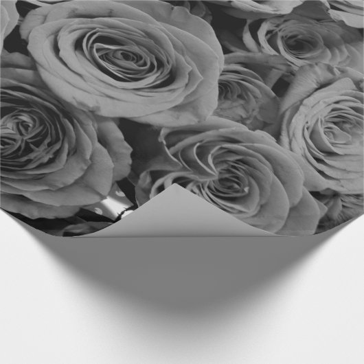 Graue Rose, graue Blume Foto Geschenkpapier (Ecke)