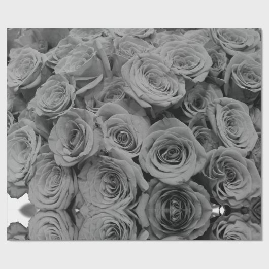 Graue Rose, graue Blume Foto Geschenkpapier (Flach)