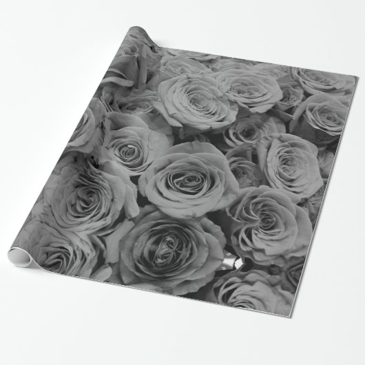 Graue Rose, graue Blume Foto Geschenkpapier (Ungerollt)