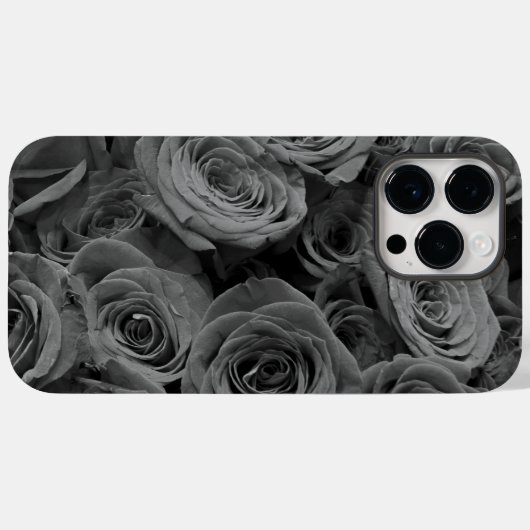 Graue Rose, graues Foto Case-Mate iPhone Hülle (Rückseite (Horizontal))