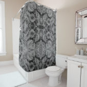 Graue Rose, graues Foto Duschvorhang (Beispiel)