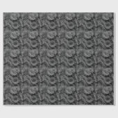 Graue Rose, graues Foto Geschenkpapier (Flach)