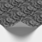 Graue Rose, graues Foto Geschenkpapier (Ecke)