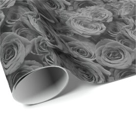Graue Rose, graues Foto Geschenkpapier