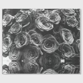 Graue Rose, graues Foto Geschenkpapier (Flach)
