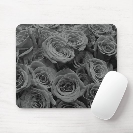 Graue Rose, graues Foto Mousepad (Mit Mouse)