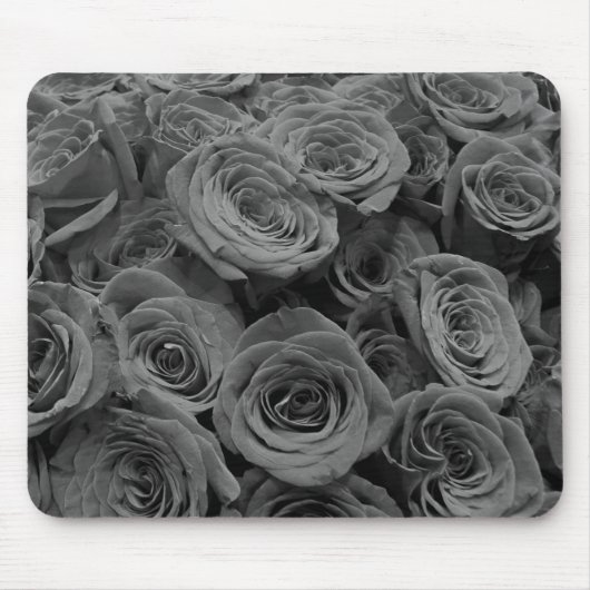 Graue Rose, graues Foto Mousepad (Vorne)