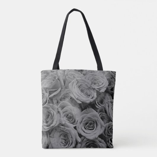 Graue Rose, graues Foto Tasche (Rückseite)