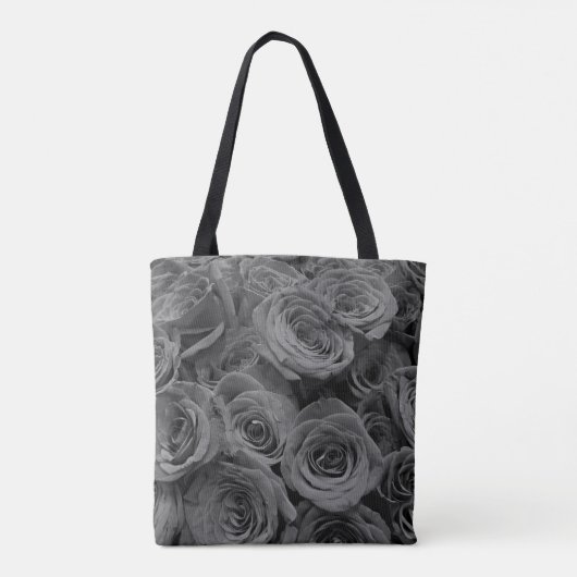 Graue Rose, graues Foto Tasche (Rückseite)